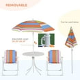 thumbnail image 5 of Outsunny Kids Folding Table and Chairs Set  for Outdoor Garden Patio Backyard with Removable & Height Adjustable Sun Umbrella, Multi, 5 of 9