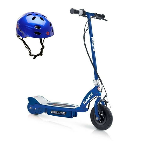 Razor Electric Kids Scooter and Razor Sports Helmet For Children, Glossy Blue