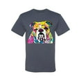 thumbnail image 2 of Wild Bobby Dean Russo Neon Colorful Pug Dog The Bulldog Dog Lover Men Graphic Tee, Vintage Heather Blue, 3X-Large, 2 of 5