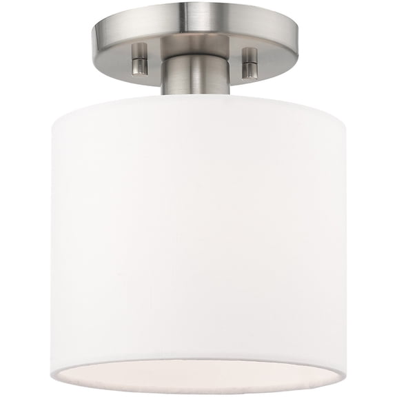 1 Light Brushed Nickel Ceiling Light fixture with Steel base material
