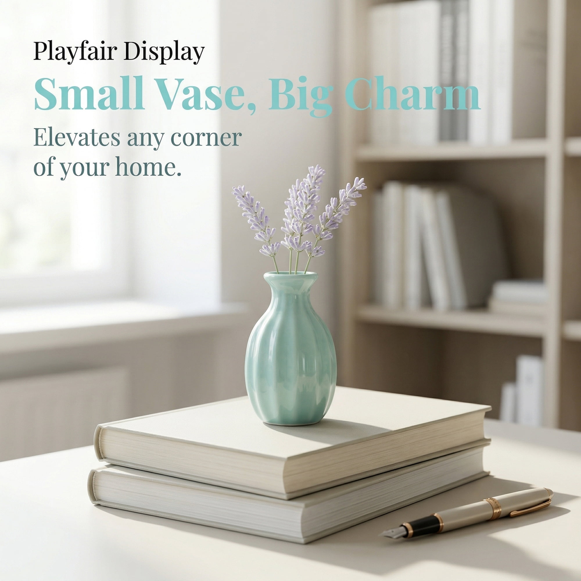 Unique Bargains Mini Ceramic Bud Tiny Matte Vase for Desktop Cyan 1.8"L x 1.8"W x 3"H