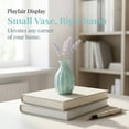 thumbnail image 3 of Unique Bargains Mini Ceramic Bud Tiny Matte Vase for Desktop Cyan 1.8"L x 1.8"W x 3"H, 3 of 6