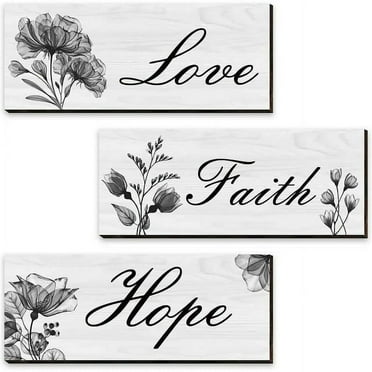 Fibevon Bathroom Wall Decor, 3 Pcs Art Bathroom Sign Rustic Bathroom Decor Wood Sign for Home Bathroom Decor, 11.8 x 3 Inch (Black)