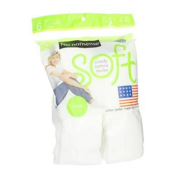 No-Nonsense Crew White Socks (6-Count) (4-Pack)