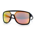 thumbnail image 3 of Mens Wrap Arm Oversized Sport Rectangle Mirror Lens Plastic Sunglasses Black - Orange Mirror, 3 of 7