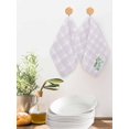 thumbnail image 2 of Eucalyptus Leaves Kitchen Dish Towels for Drying Dishes Set of 2, Pink Plaid Summer Botanical Waffle Weave Microfiber Hand Tea Bathroom Towels Quick Dry & Absorbent Towel 12x12, 2 of 7