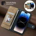 thumbnail image 4 of for Motorola Edge 30 Neo/Edge 30 Lite Leather Phone Case Wallet, Colors-block Style Folio Flip Cover Zipper Pocket, Anti-theft Multi Card Slot Cash Holder Photo Bag, Magnetic Buckle, Wrist Lanyard, 4 of 8