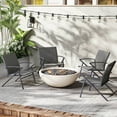 thumbnail image 2 of Costway Patio Chairs Set of 4 with Heavy Duty Metal Frame Curved Backrests and Armrests, 2 of 9