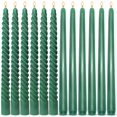 thumbnail image 1 of Candle Sihuida, 12 unidades, forma cónica, color verde cazador, 25 cm, sin goteo, 1 of 7