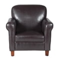 thumbnail image 3 of HomePop Youth Wing Back Chair, Dark Brown Faux Leather, 3 of 10