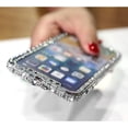thumbnail image 2 of iphone Case Glitter Bumper Frame Case Luxury Bling Diamond Crystal Rhinestone Sticker Protective Electroplate Aluminum Metal Edge Bumper Case, iphone 12mini, Silver, 2 of 9