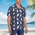 thumbnail image 3 of JUNZAN Rabbit And Flower Pattern Hawaiian Shirt for Men,Summer Beach Casual Short Sleeve Button Down Shirts-3X-Large, 3 of 5