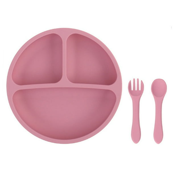 Platos de silicona para bebés, niños pequeños, plato de autoalimentación para bebés