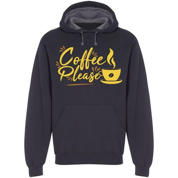 Saying Coffee Please Hoodie Men -Image by Shutterstock, Male 3X-Large