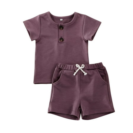 

Newborn Kids Baby Boy Summer Tops T-shirt Shorts Pants 2Pcs Outfits Clothes
