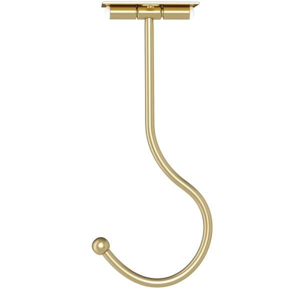 XIBUFE Gold Banana Hanger Hook Under Cabinet: Adhesive Banana Holder, Foldable with Magnets When Not in Use, Under Counter Banana Hook, Stainless, Hold 13 Lb