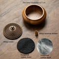 thumbnail image 3 of ABCISI Round Incense Burner - Handcrafted Wooden Censer with Alloy Lid for Sticks/Cones/Sage, Natural Wood Aroma Tray Holder for Yoga Meditation, 3 of 8