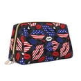 thumbnail image 2 of Xecao American With Lips Print Fashion Makeup PVC Bag Large Capacity Travel Cosmetic Bag for Women Organizer Toiletry Clutch, 2 of 8