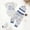 b3 Blue, variant on Toddler Boy Outfits Summer Baby Boy Clothes Newborn Infant Boy Outfits Romper Hat Pants 3Pcs Clothing Set for 0 3 6 9 12 18 Month Boys