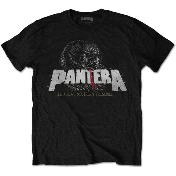 Men's Pantera Snake Logo Slim Fit T-shirt Small Black