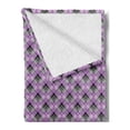 thumbnail image 2 of Plaid Soft Flannel Fleece Blanket, Continuous Print of Squares Lines Stripes Illustration in Purple Tones, Cozy Plush for Indoor and Outdoor Use, 70" x 90", Lavender Violet Dimgray, by Ambesonne, 2 of 5