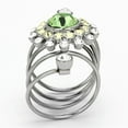 thumbnail image 3 of High polished (no plating) Stainless Steel Ring with Top Grade Crystal in Peridot for Women Peridot Stone Color Style TK1148 Size 8, 3 of 4