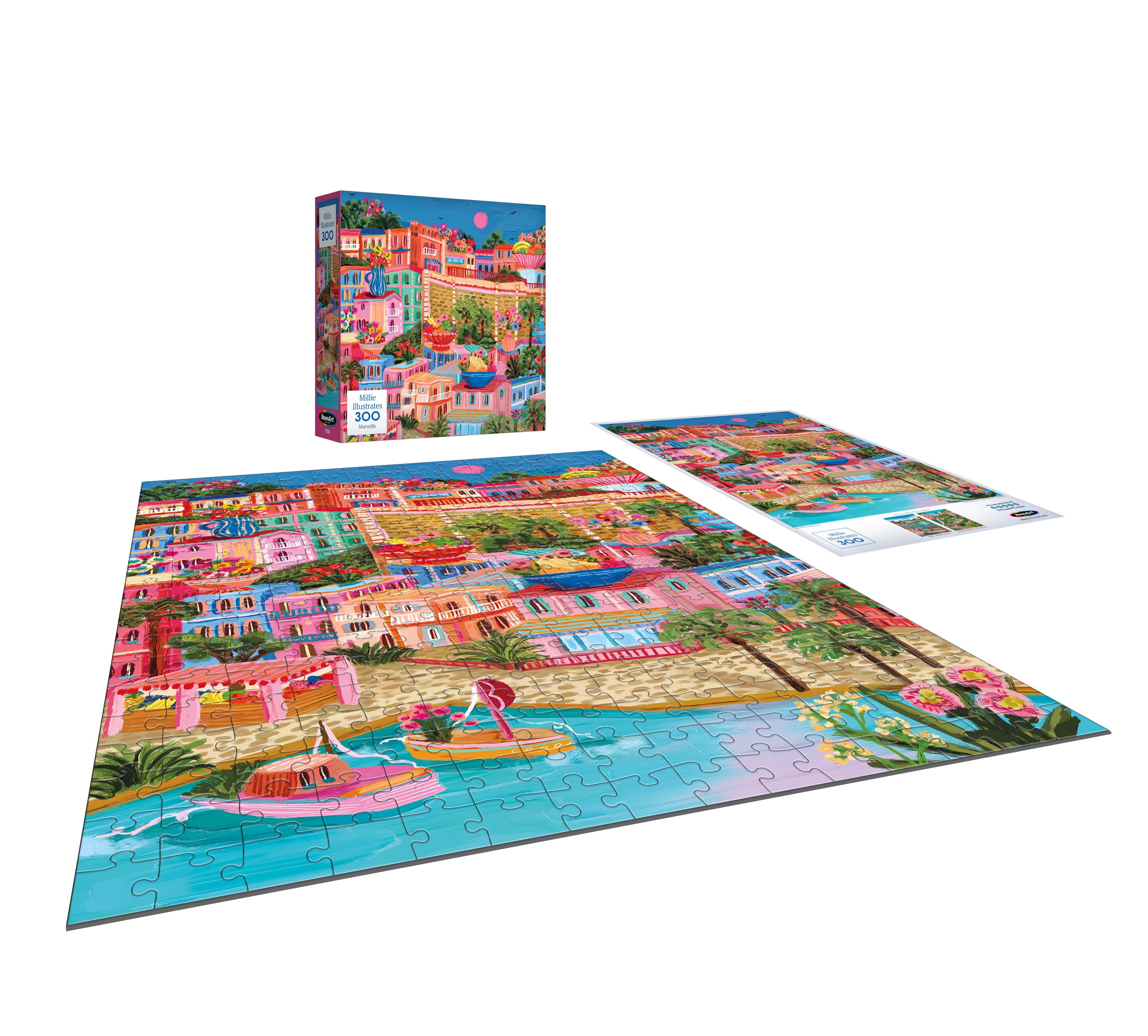 RoseArt Modern Illustrations 300-Piece Marseille Adult Interlocking Puzzle