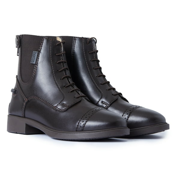 Horze Kilkenny Kids' Unisex Equestrian Synthetic Leather Zip-Up Schooling Paddock Boots