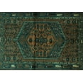 thumbnail image 1 of Ahgly Company Machine Washable Indoor Rectangle Persian Turquoise Blue Traditional Area Rugs, 5' x 7', 1 of 4