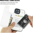 thumbnail image 4 of REQO Compatible with iPhone 15 Wallet Case with Card Holder, PU Leather Kickstand Card Slots Case, Double Magnetic Clasp and Durable Shockproof Cover 6.1 Inch (White), 4 of 7