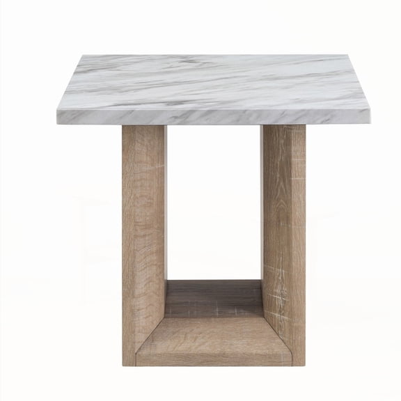 Gregory Marble End Table with Marble Finish & Pedestal Base