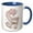 Blue/White, variant on 3drose, Cute Pink Unicorn Monogram Initial S, 15oz Two-tone Red Mug
