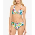 thumbnail image 4 of Ralph Lauren Women's Tropical Caribbean Wide Banded Shirred Hipster Bottoms Blue Size 4, 4 of 4