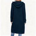thumbnail image 5 of Otntypg Women's Zip Up Hoodies Drawstring Long Sleeve Fall Tunic Hooded Sweatshirt Loose Oversized Fleece Jacket with Pockets Fall Cardigan Outwear Coats 2025 Blue L, 5 of 6