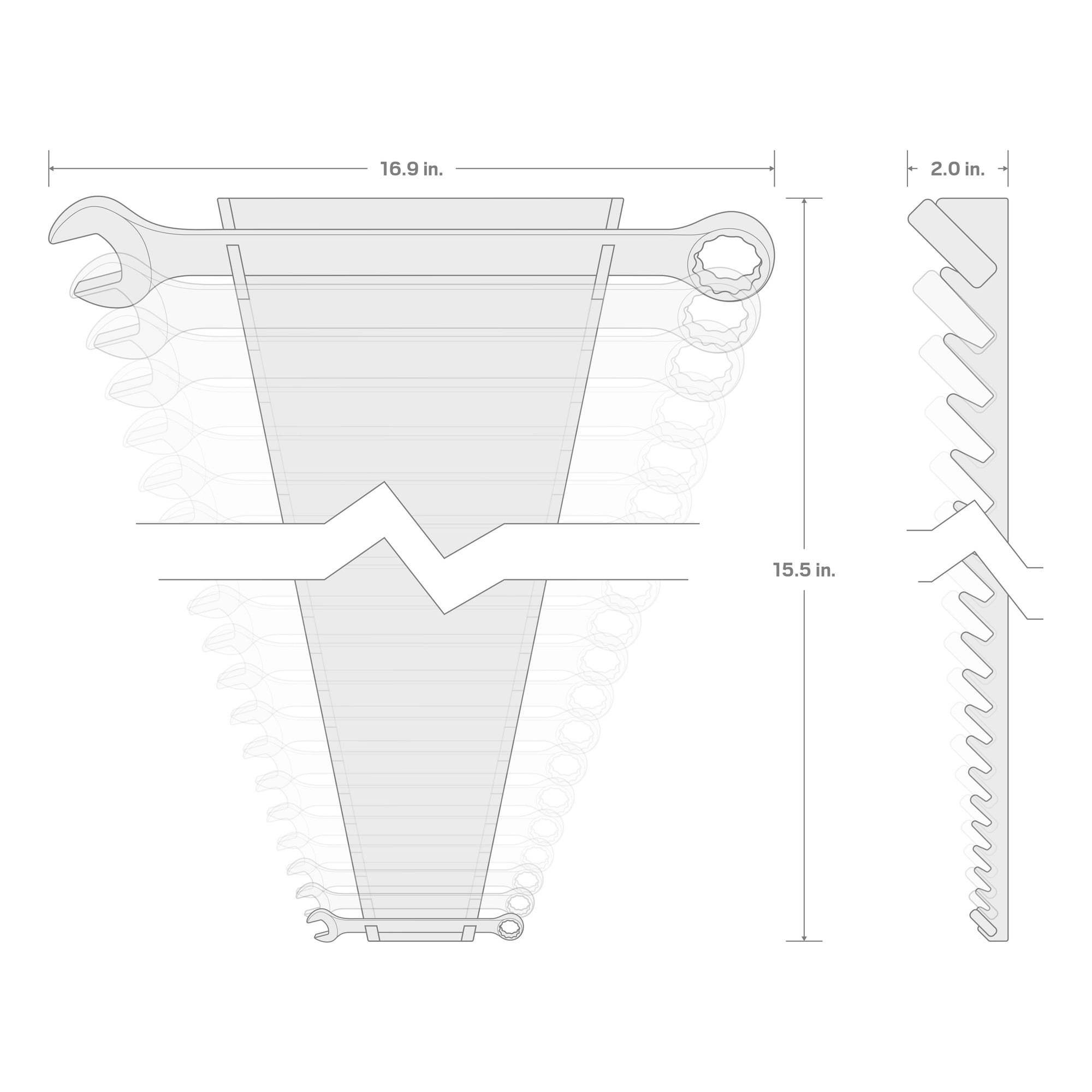 TEKTON Combination Wrench Set with Rack, 19-Piece (1/4 - 1-1/4 in.) | WCB91102
