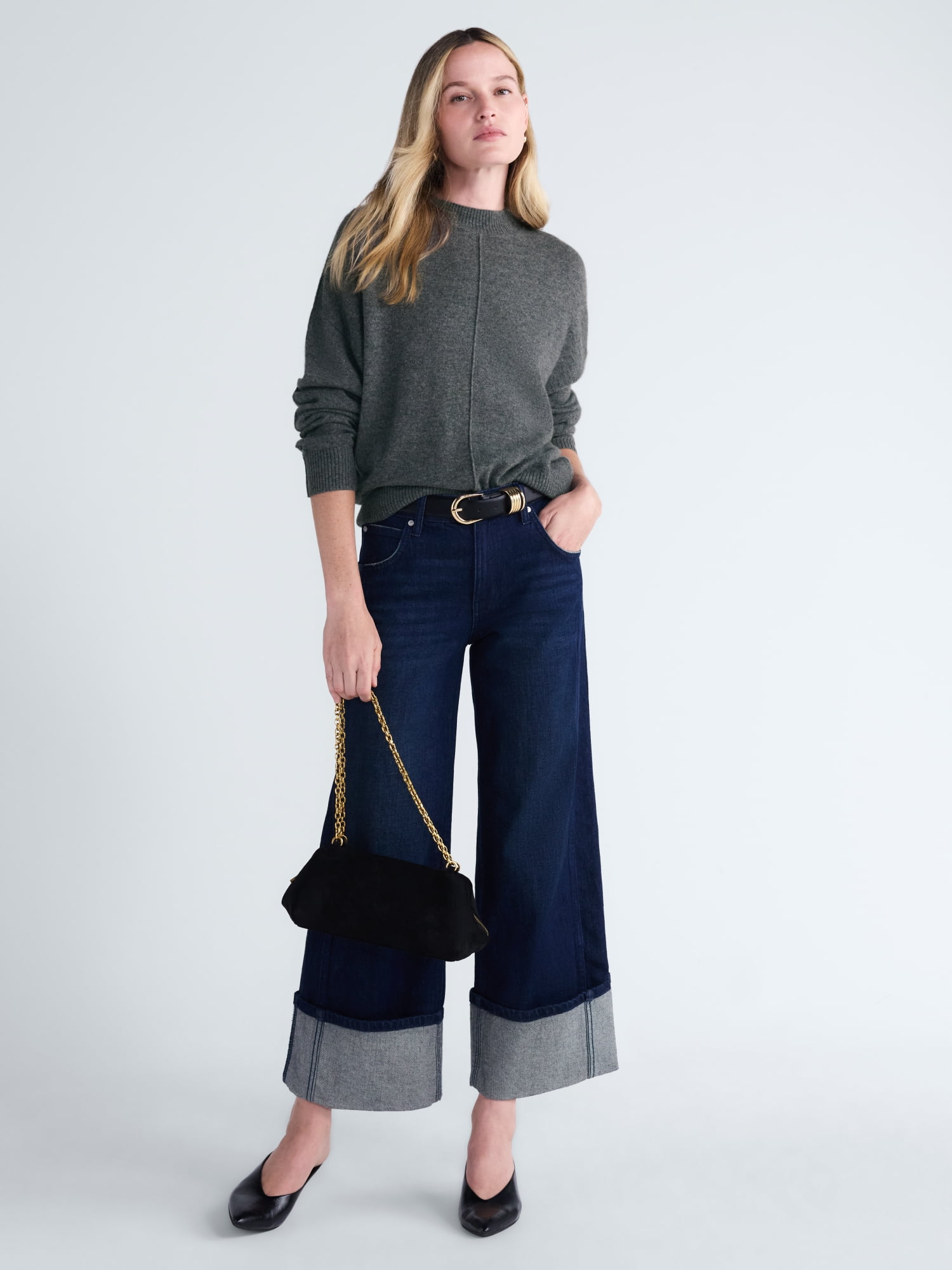 Scoop Women’s Cashmere Wedge Sweater, Lightweight, Sizes XS-XXL