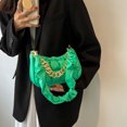 thumbnail image 2 of Bolso plisado de diseñador de moda, bolso de hombro con cremallera de cuero para mujer (verde) Tmvgtek Oficina Multiescena Multifunción, 2 of 9
