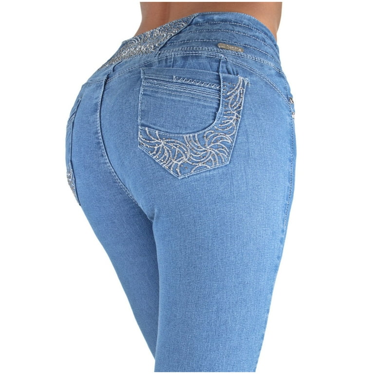 Fashion2Love Colombian Design Butt Lift Elastic Waist Sexy Skinny Jeans 