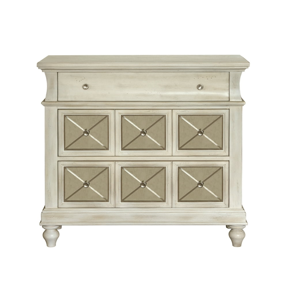 HomeFare Classic Painted 2 Drawer Hallway Entryway Chest Cream