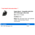 thumbnail image 2 of Engine Mount - Compatible with 2010 - 2014 Volkswagen Jetta CJAA 2011 2012 2013, 2 of 2