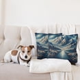 thumbnail image 4 of Ambesonne Abstract Mountains Throw Pillow Cover 2 Pack, Dreamy Night, 24", Night Blue and Coconut, 4 of 7