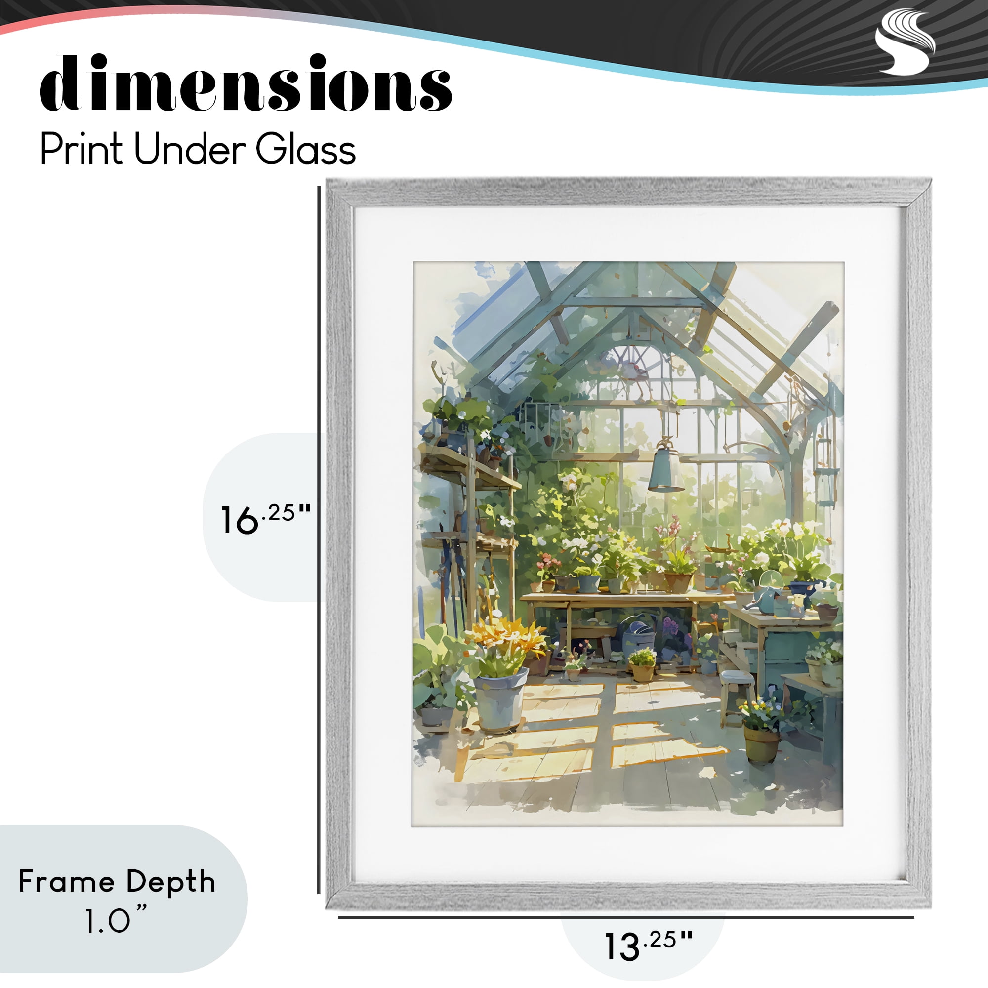 Stupell Industries Sunlit Greenhouse Plant Sanctuary Gray Framed Print Under Glass, design by Creative Studio
