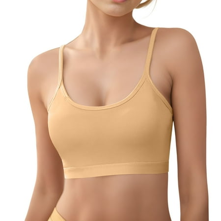 

Qxutpo 6-Pack Women s Bras Comfortable Camisole Adjustable Shoulder Strap Fixed Cup Integrated Bras