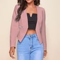 thumbnail image 3 of Black and Friday Deals 2023 Lindreshi Womens Blazers on Clearance Women's Suit Open Front Cardigan Jacket Daily Commute Office Solid Zipper Suit Short Blazers, 3 of 6