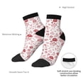 thumbnail image 6 of Rateoe Flower Leaves Pattern Quarter Crew Socks,Toe Seamed Ankle Socks,Cotton Cushioned Breathable Athletic Crew Sports Socks, 6 of 7