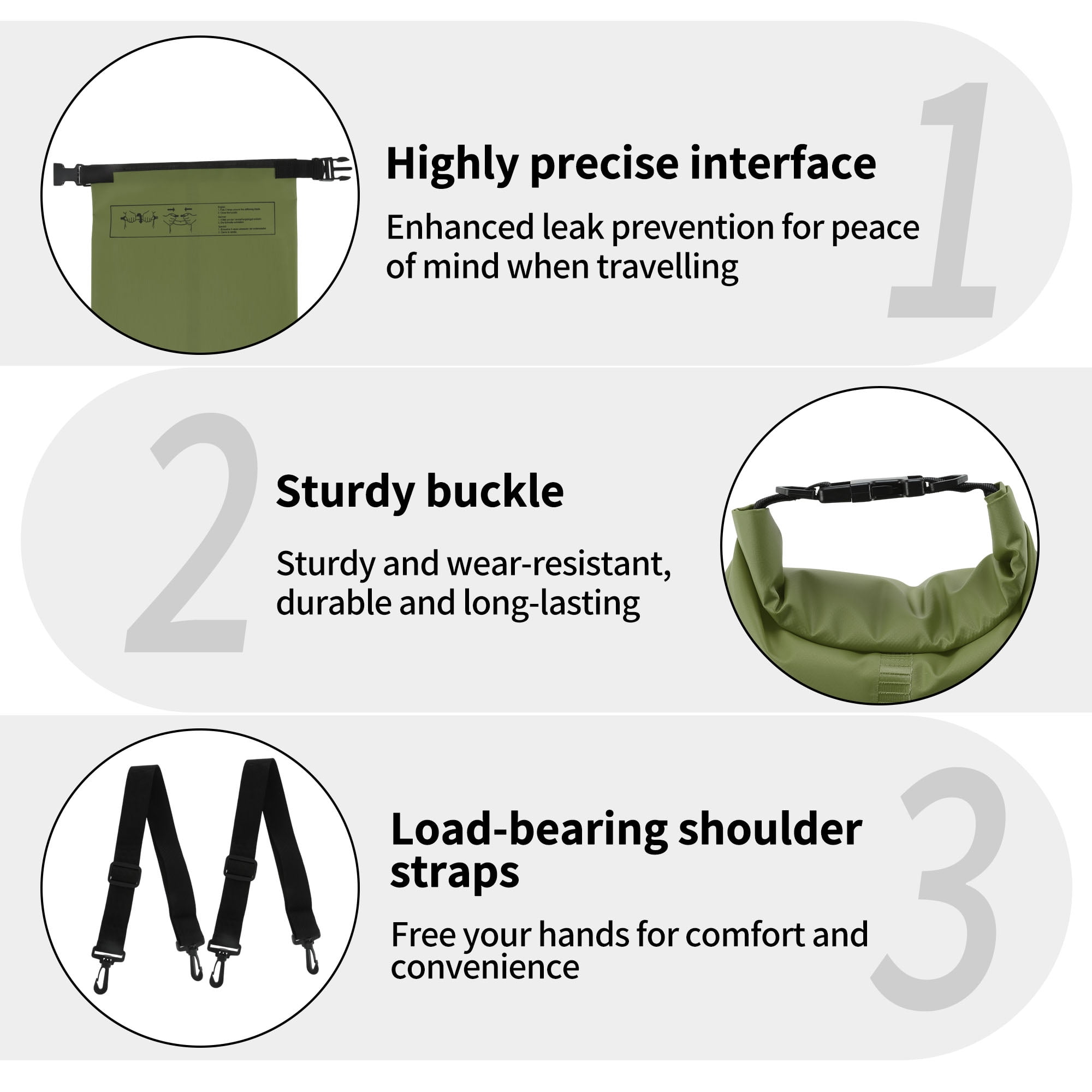 Unique Bargains Durable Waterproof Dry Bag Light Green