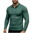 thumbnail image 5 of Ceisia Men's Slim Fit Heathered Long Sleeve Polo Shirts, Stretchy Breathable Collared Casual Shirts Gifts, 5 of 6