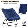 thumbnail image 2 of Gaildon Moon Saucer Chair Soft Faux Fur Folding Accent Chair, Square Lounge Lazy Chair Moon Chair with Metal Frame, Blue, 2 of 7