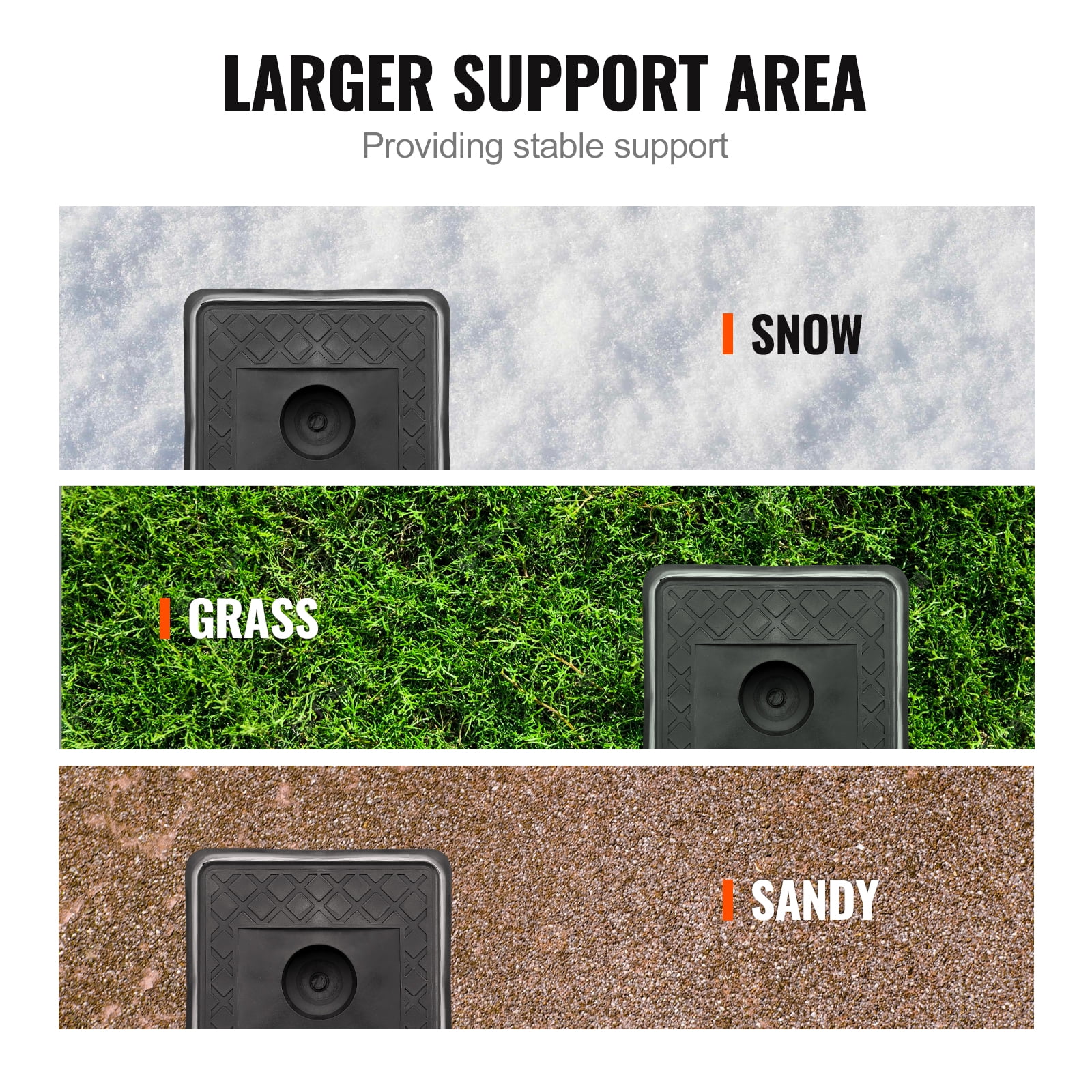 VEVOR Trailer Jack Block, 6000 lbs Capacity per RV Leveling Block, High-quality Polypropylene RV Camper Stabilizer Blocks, RV Travel Accessories Use for Any Tongue Jack, Post, Foot,5th Wheels,4-Pack