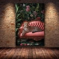 thumbnail image 4 of Mudket Framed Ready to Hang Pink Leopard Canvas Wall Art, Jungle Cheetah Print Room Decor, Vintage Animal Print Wall Art for Bedroom Living Room Bathroom Home Decor - 24"L x 16"W, 4 of 10